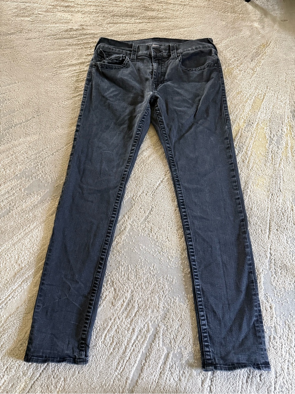 True Religion skinny jeans jeans black wash flap back pockets 33